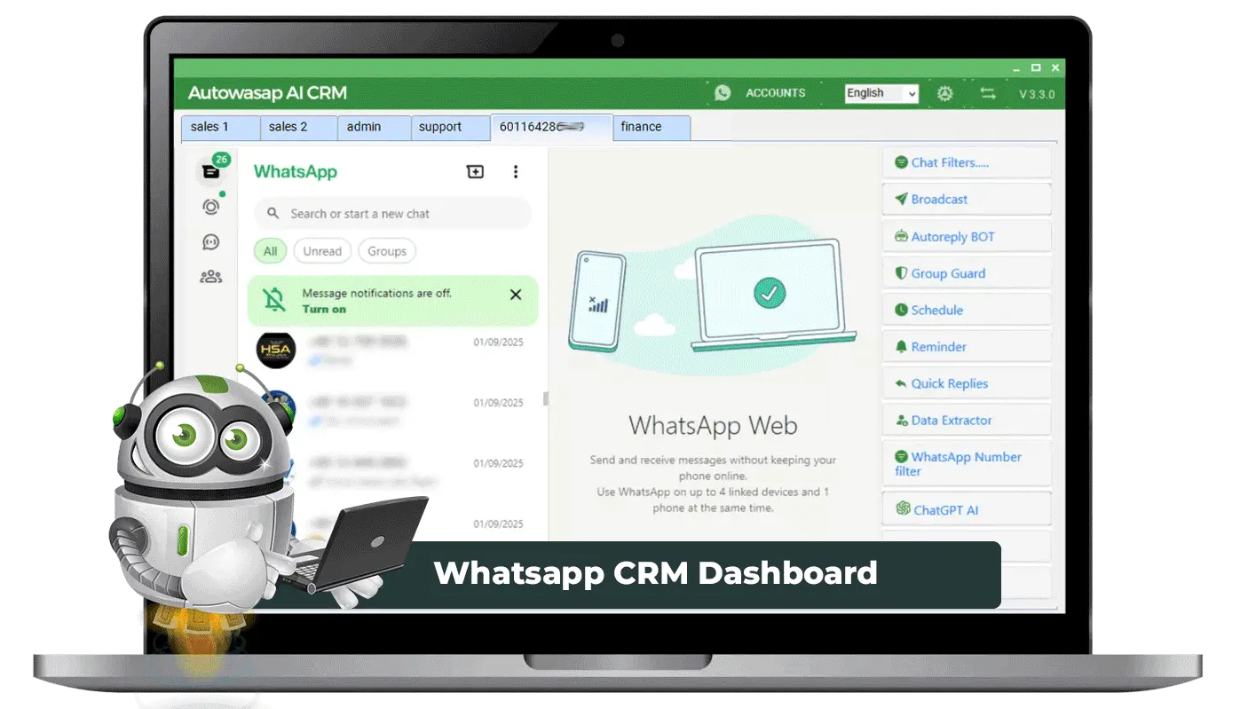 Preview Autowasap AI CRM Multi-Whatsapp Account
